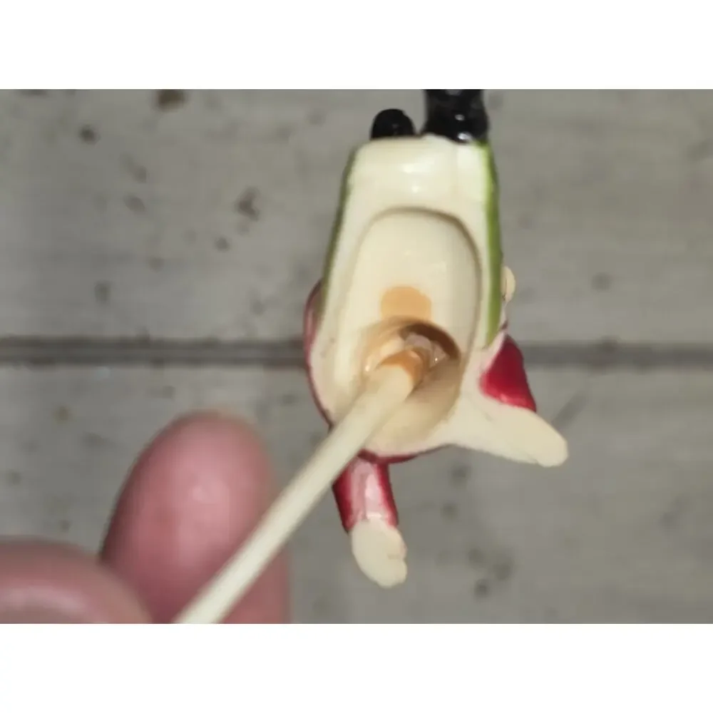 Vintage 50s Celluloid Plastic Pixie Boy Christmas Figure Straddle Legs MCM 2in